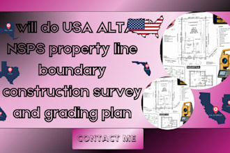 do USA alta nsps property line boundary construction survey and grading plan