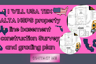 usa tex alta nsps property line basement construction survey and grading plan