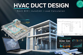 hvac duct design, autocad revit bim drawings with load calculation report