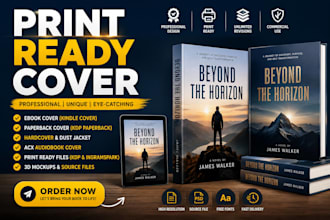 design unique print ready amazon KDP book ingramspark kindle paperback cover