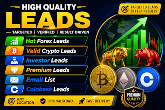 provide verified forex, crypto leads, investor, mlm leads from any country