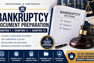 prepare bankruptcy document for chapter 7 11 and 13
