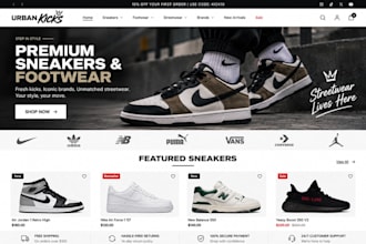 build shopify sneaker store footwear website shoe store streetwear brand website