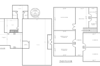 design 2d 3d architectural floor plan for church campus, school, restaurants