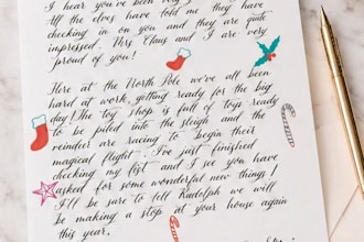 write and ship a 120 word magical handwritten christmas letter from santa