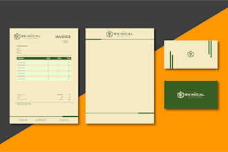 create modern letterhead, business invoice, and stationery design