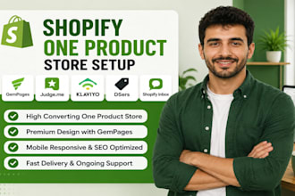 build shopify one product store design shrine gempages judgeme klaviyo pagefly