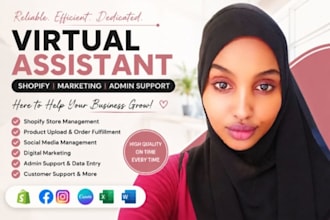 be your virtual assistant for shopify admin and marketing