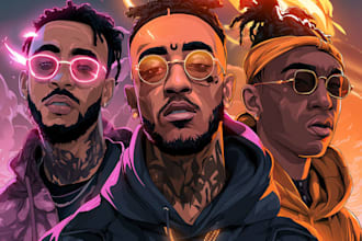 do a cartoon cover art, single, mixtape or album cover