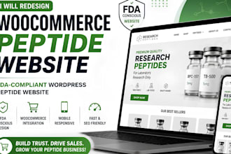 redesign woocommerce peptide website fda complaint wordpress peptide website