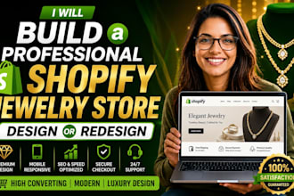 build a professional shopify jewelry store design or redesign