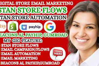 setup etsy shop, shopify digital product lister, stan store beacons, payhip ebay
