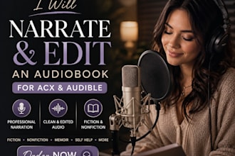 narrate and edit an audiobook for acx audible fiction nonfiction audio book