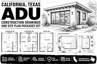 design california adu construction drawings and site plan packages set