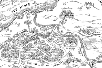 custom map illustration illustrated map design city site map fantasy game map