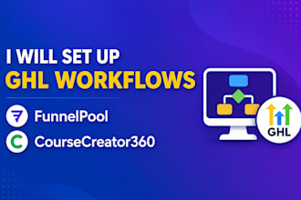 set up ghl workflows funnelpool and coursecreator360