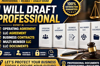 draft professional llc operating agreement nda and business contracts