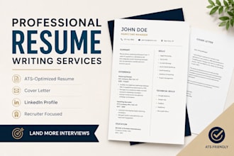 design ats executive resume, leadership CV, cover letter and linkedin profile
