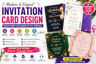 design modern birthday wedding anniversary holiday christmas invitation card
