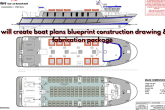create boat plans blueprint construction drawings and fabrication package