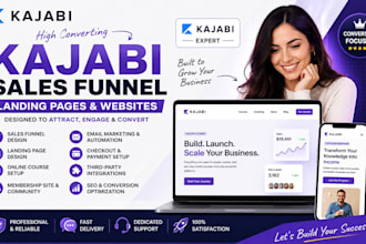 design a kajabi sales funnel, landing page and sales page that converts