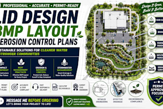 create lid design, bmp layout and erosion control plans