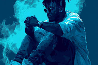 draw album cover art, song cover art in unique style