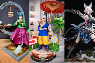 3d print and paint 3d miniature 3d amine action figure 3d stl print and paint