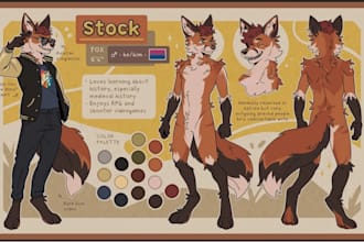 draw furry reference sheet fursona design furry oc character design ref sheet