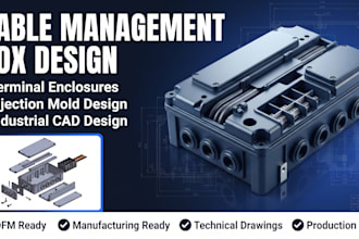 design cable management box terminal enclosure injection mold 3d cad design