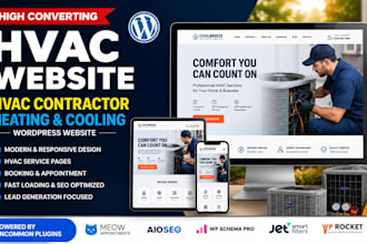 design hvac website hvac contractor heating and cooling wordpress website