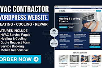 design an hvac contractor wordpress website for heating and cooling