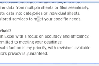 do professional data cleaning, excel data cleaning
