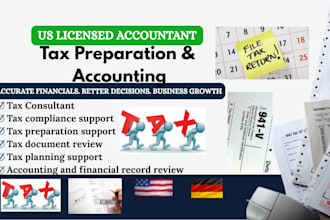 help with tax preparation, tax planning, accounting and tax consultation for you