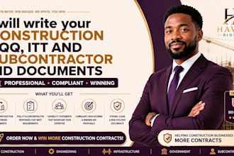 write construction pqq, itt subcontractor bid document rfp proposal and response