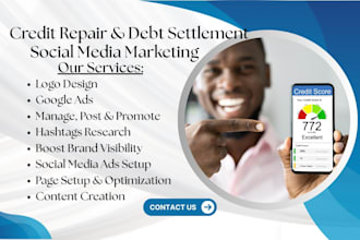 be your credit repair social media manager for debt settlement facebook meta ads