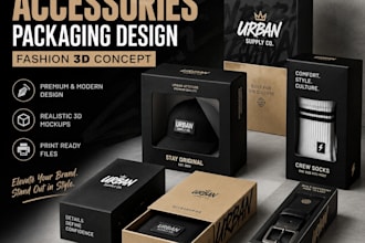 design streetwear accessories product, fashion 3d concept
