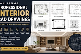 prepare professional interior cad drawings