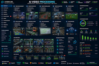 develop ai video processing, computer vision, opencv python, yolo detection ai