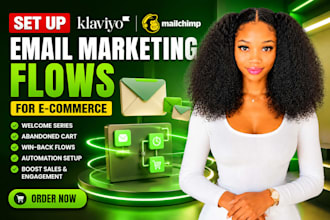 set up klaviyo and mailchimp email marketing flows for e commerce