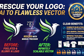 edit, redesign, refine your logo design or ai made in vector