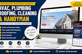 design hvac plumbing roofing cleaning handyman wordpress website