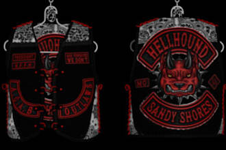 create custom mc kuttes, fivem vests, patches, flags and biker gear