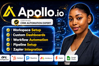 setup apollo io pipedrive integrate hubspot crm gohighlevel automation workflow