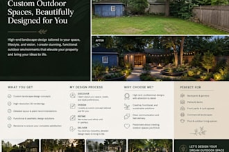 create a luxury landscape design concept with realistic renderings