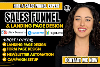 design a high converting landing page on systeme io sales funnel, gohighlevel