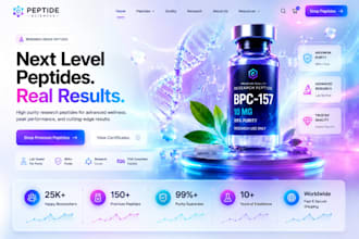 do wordpress peptide website, landing page, peptide store, woocommerce peptide