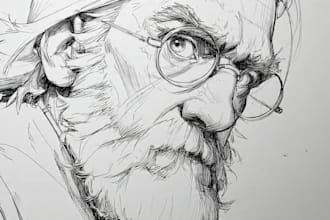 draw anime grayscale sketch for your character or fanart
