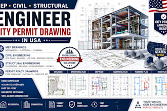 mep civil and structural engineer city permit drawing in usa