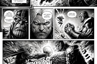 draw wow top tier comic book pages and graphic novel art